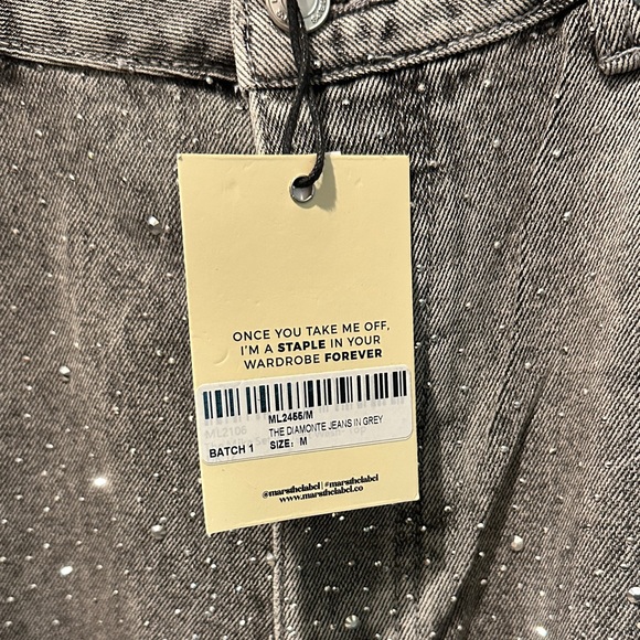 Mars The Label- Grey Rhinestone Jeans - Picture 2 of 5